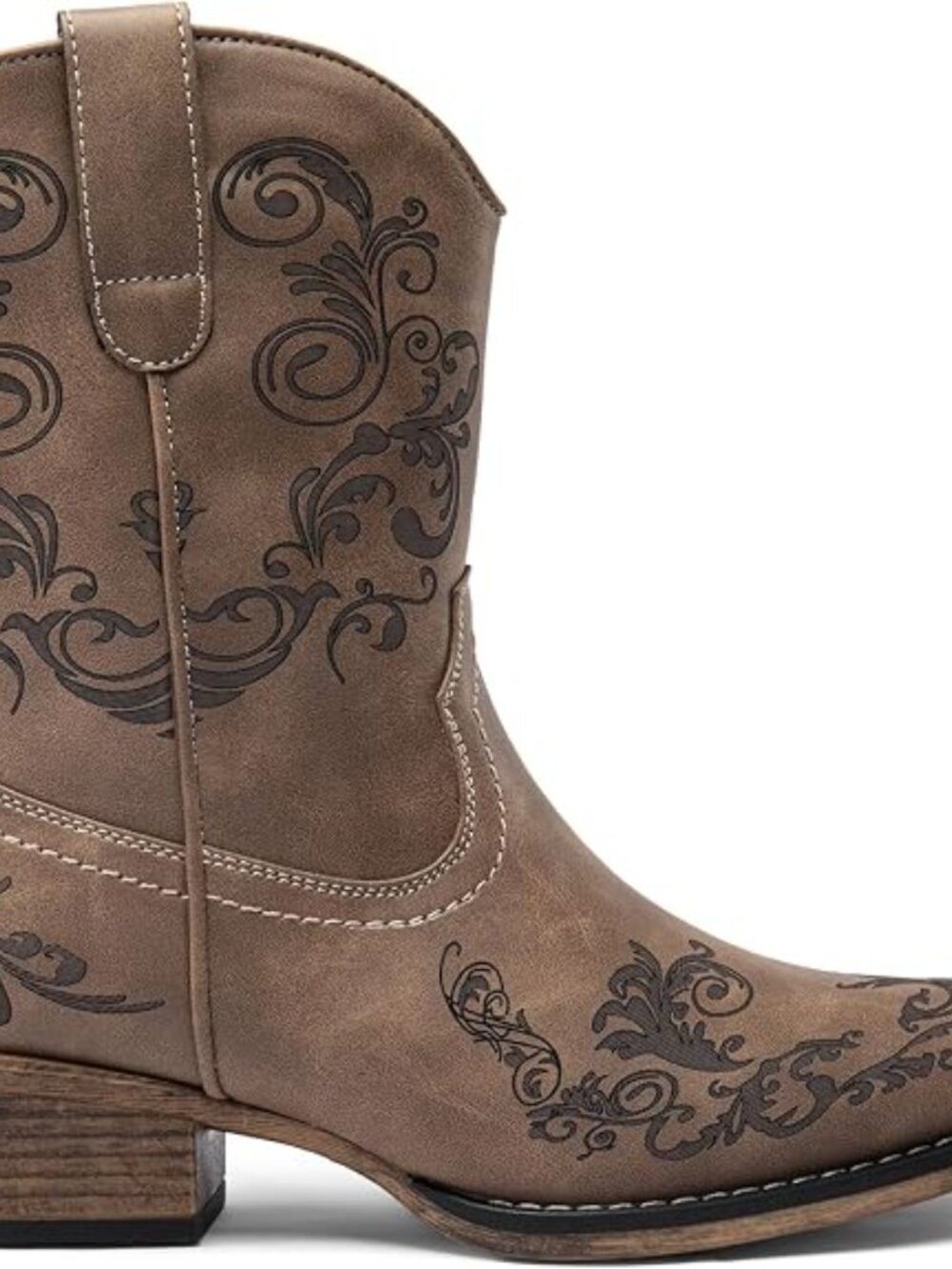 Women's Cowboy Cowgirl Western Ankle Boots - Picture 5 of 5